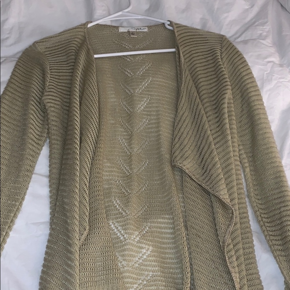 Thin Tan Cardigan Sweater